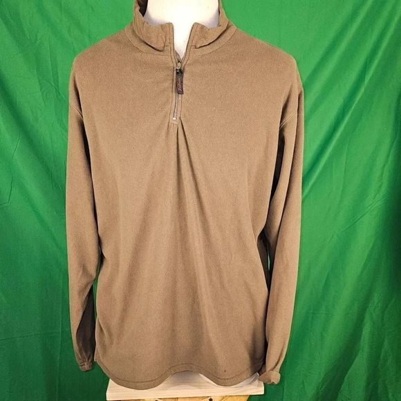 Rail Riders Mens Brown Fleece 1/4 Zip Pullover Large - Picture 1 of 4